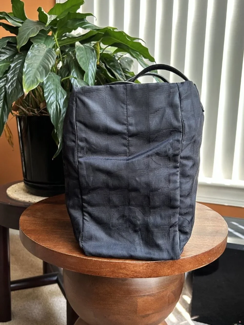 CHANEL Nylon Medium Travel Tote, Black